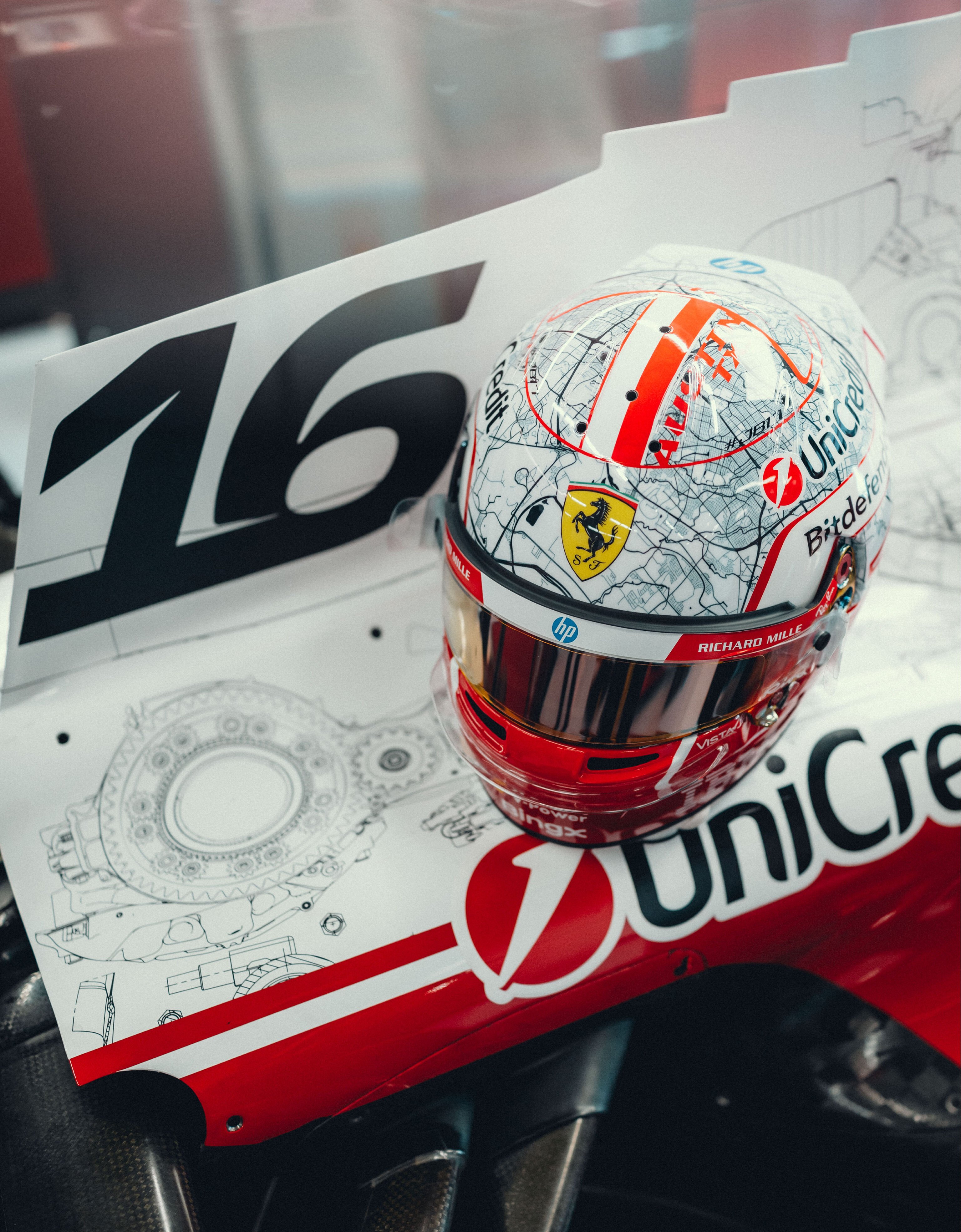 Ferrari Charles Leclerc 1:1 Special Edition Helmet for the 2026 Austin Grand Prix Multicolor LO0R3059EXT0001f