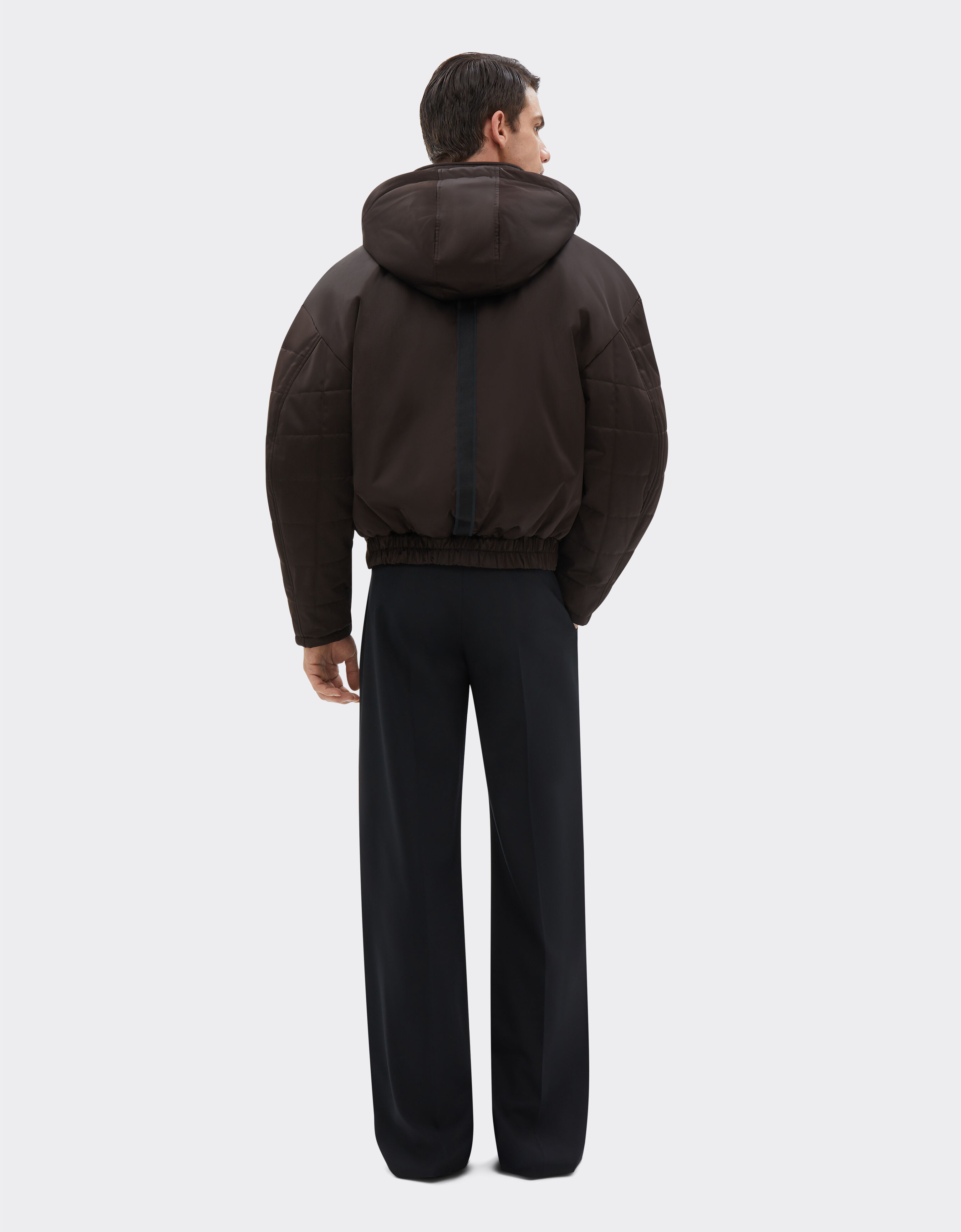Doudoune en eco nylon avec capuche en Dark Brown pour homme Ferrari