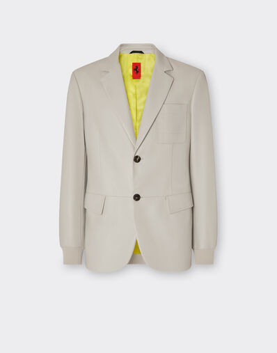 Ferrari Blazer in nappa leather with knit cuffs Ficus Green 22076f