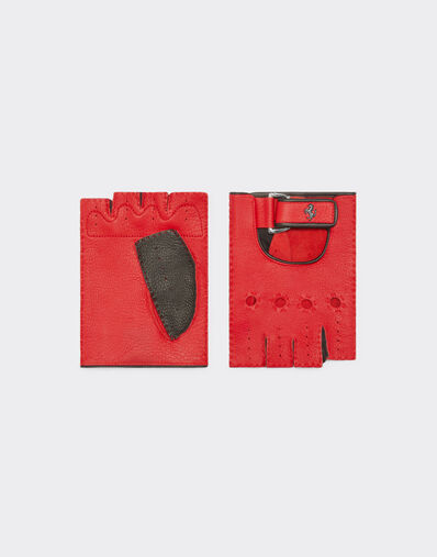 Ferrari Leather driving gloves with Prancing Horse detail Rosso Corsa 47148f