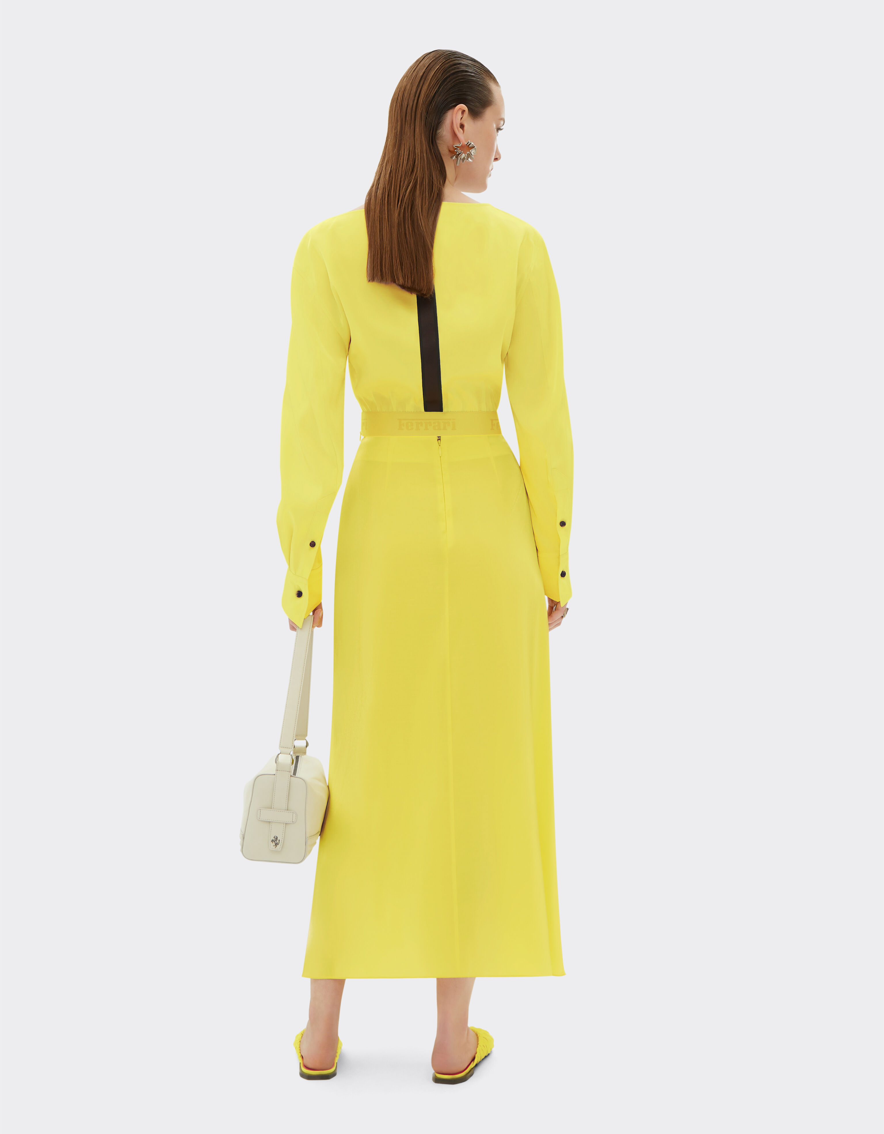 Ferrari Midi skirt in shiny viscose Giallo Modena 21880f