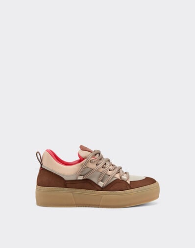 Ferrari Suede, Nappa leather and Q-Cycle® low-top sneaker Beige 22737f