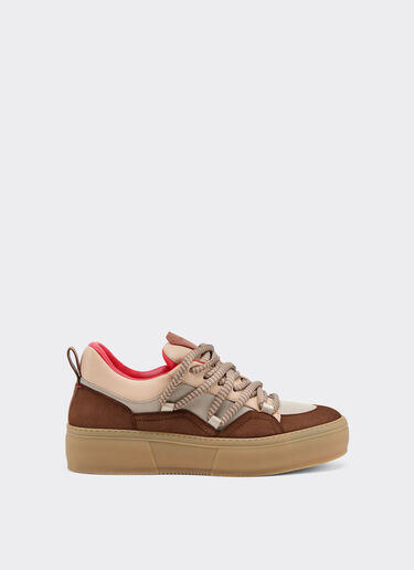 Ferrari Suede, Nappa leather and Q-Cycle® low-top sneaker Beige 22737f