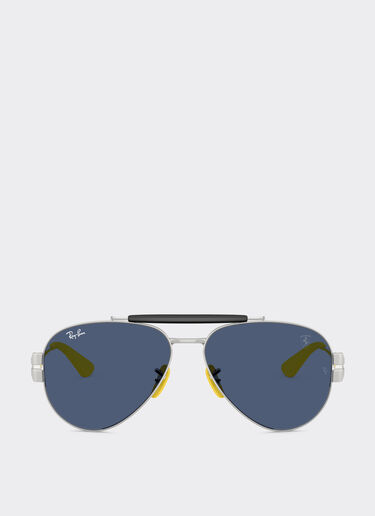 Ferrari Ray-Ban for Scuderia Ferrari RB3762M in silver-tone metal with blue lenses Silver LA01Bf