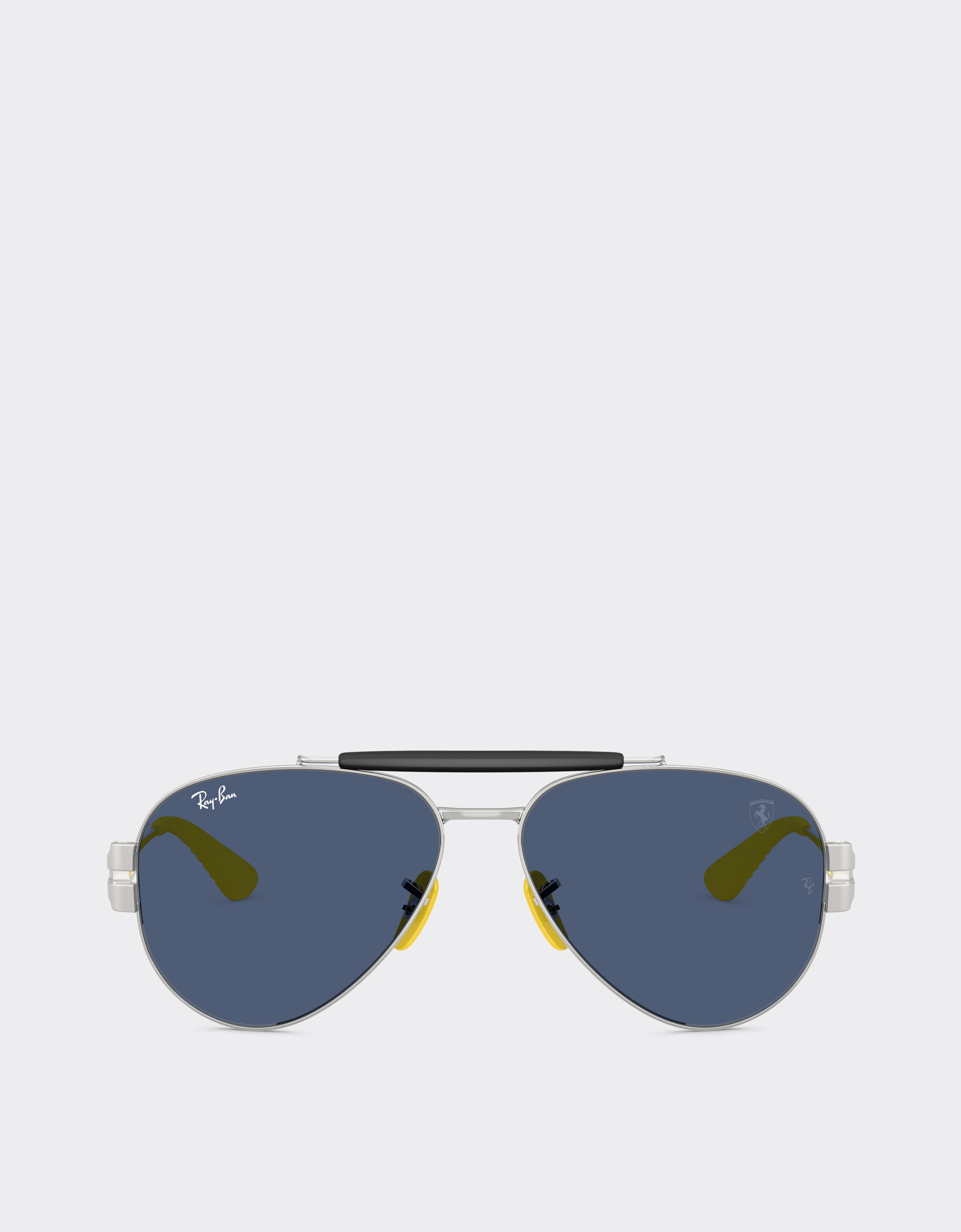 Ferrari Ray-Ban for Scuderia Ferrari RB3762M in silver-tone metal with blue lenses Silver LA01Bf