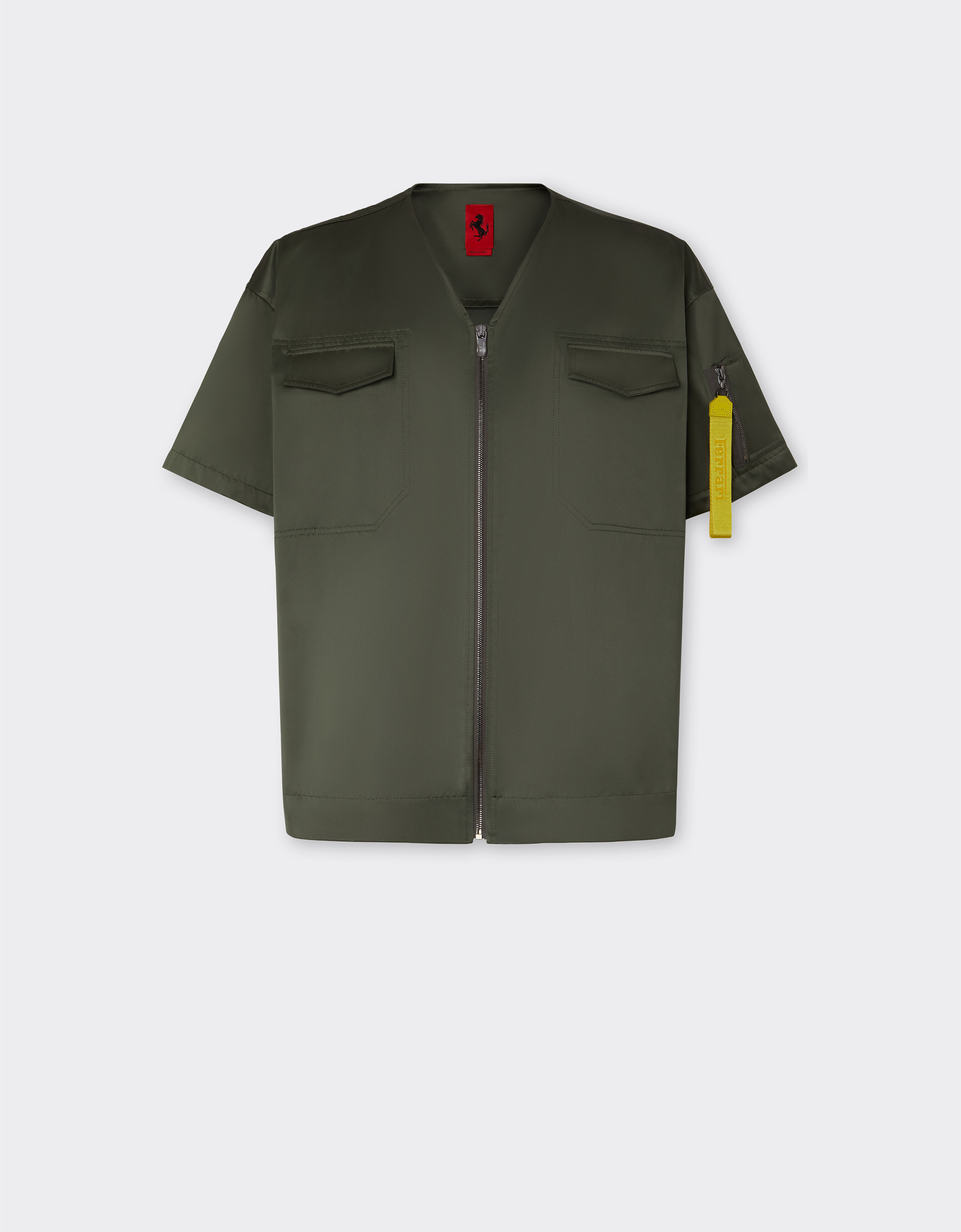 Ferrari Short-sleeved shirt in eco-nylon fabric Dark Grey 21236f