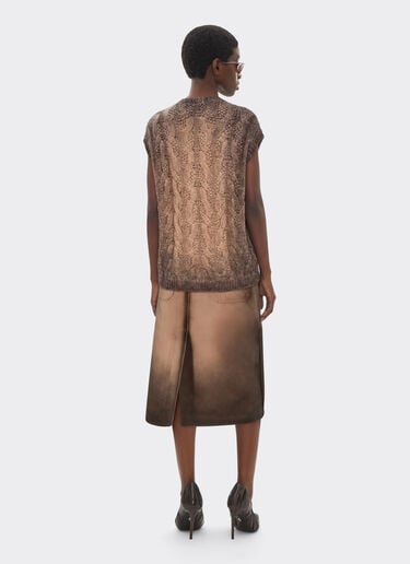 Ferrari Airbrushed leather skirt Marrone Scuro 51437f