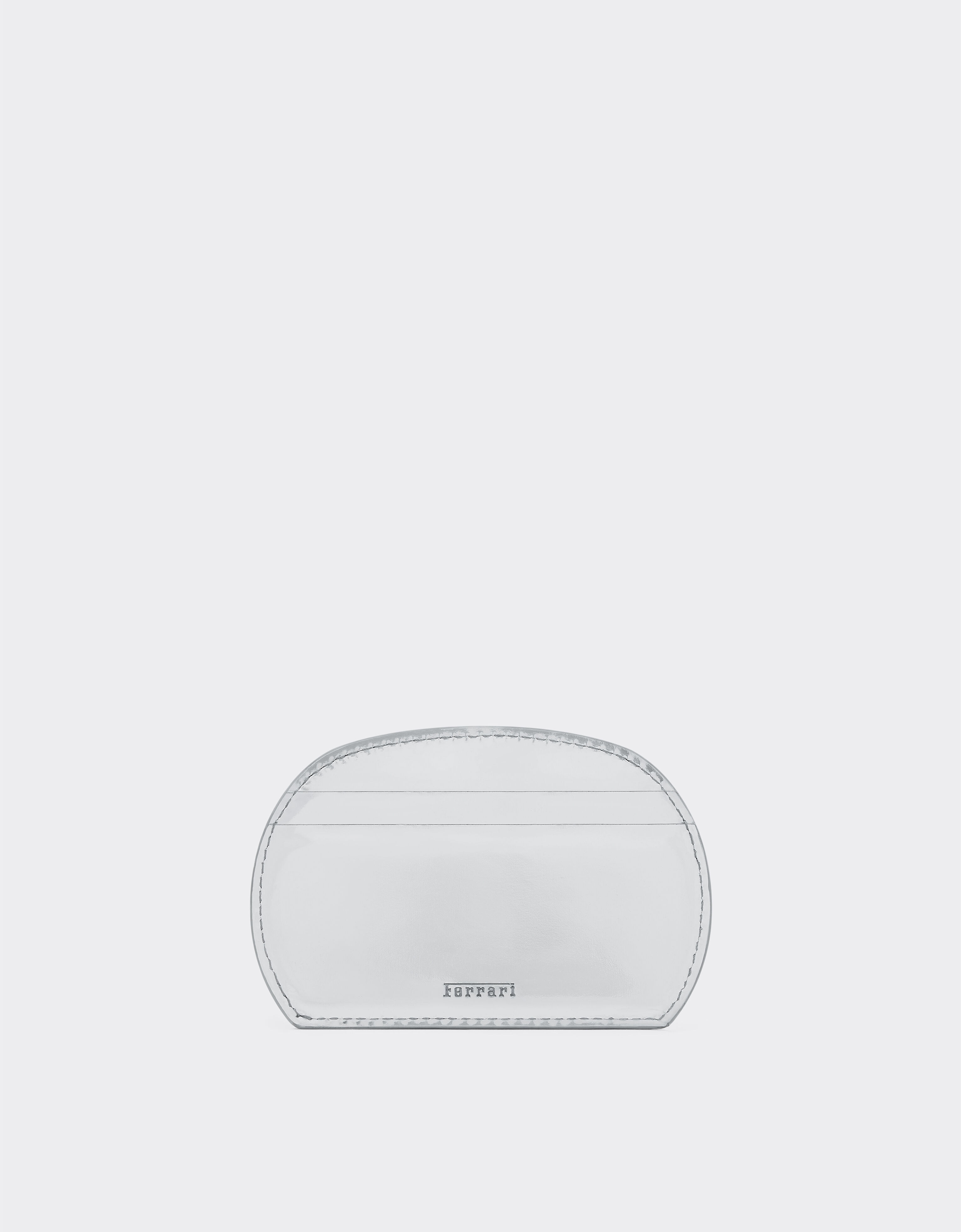 Ferrari Mirrored leather card holder Silver 22051f