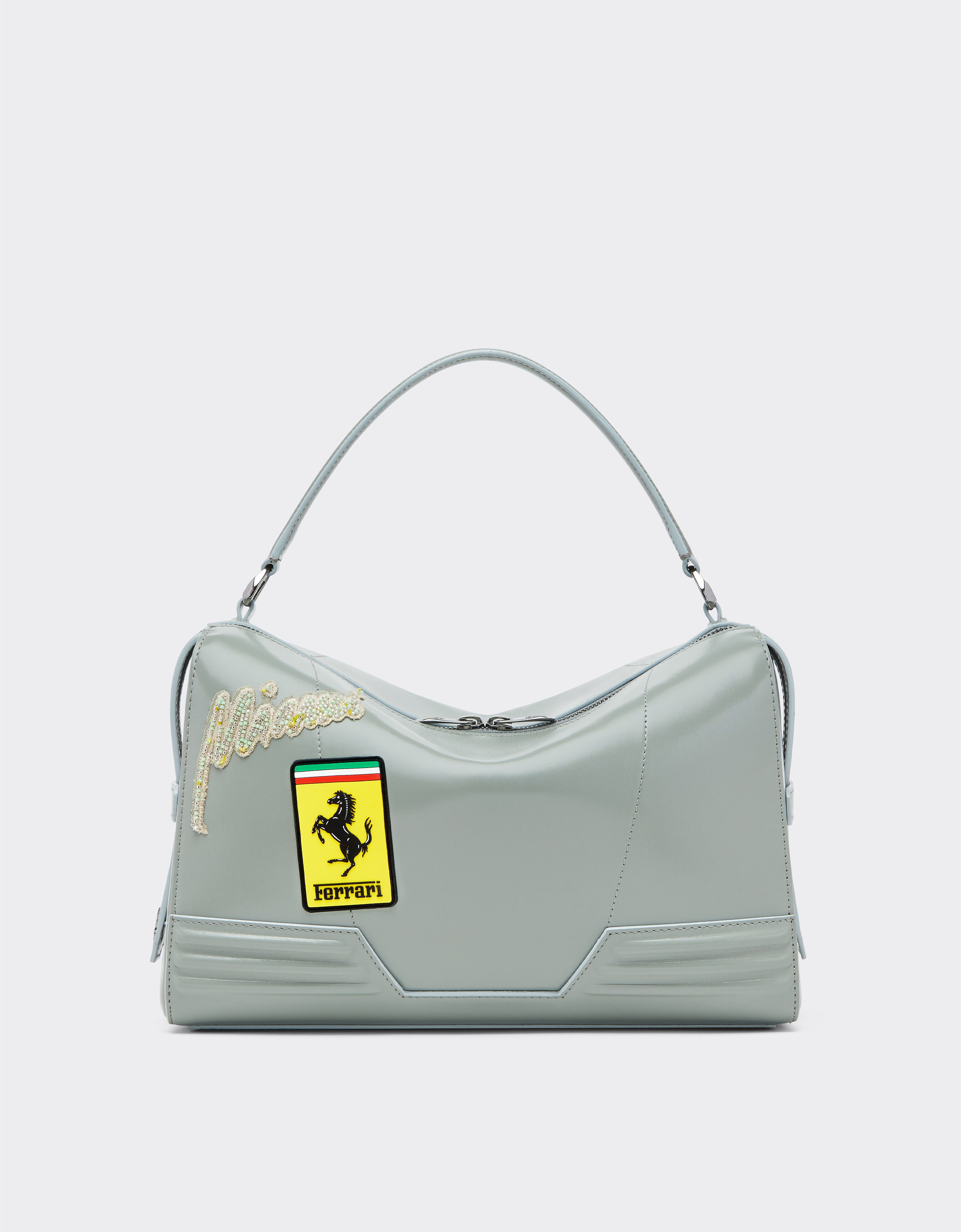 Ferrari Miami Collection shoulder bag in leather Dark Grey 21429f