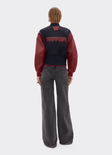 Ferrari Bomber jacket in Q-Cycle® nylon and leather Navy 50890f