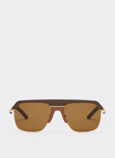 Gafas de sol Ferrari de metal dorado mate con cristales polarizados marrones Ferrari Gafas de sol Ferrari de metal dorado mate con cristales polarizados marrones Marrón oscuro LA0ERf