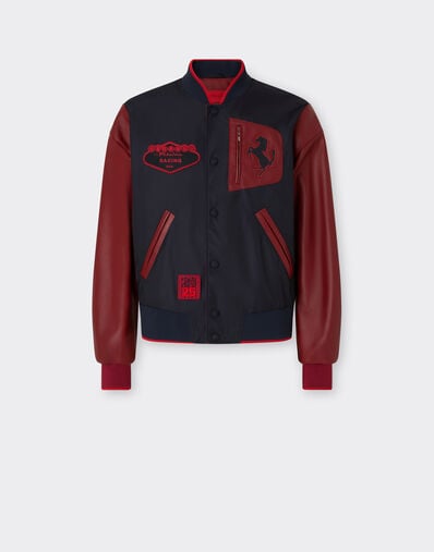 Ferrari Bomber jacket in Q-Cycle® nylon and leather Navy 50889f