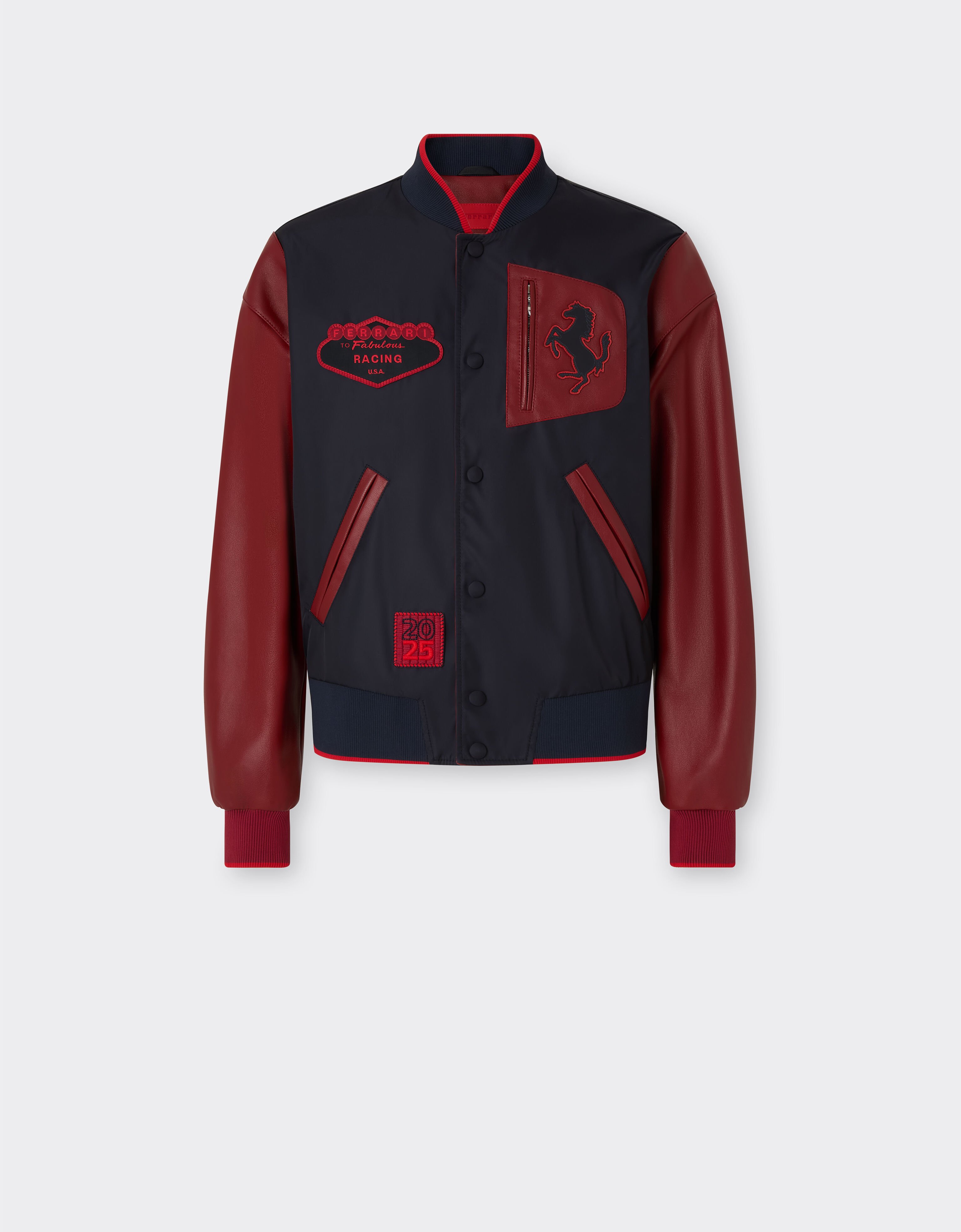 Bomber jacket in Q-Cycle® nylon and leather Ferrari Bomber jacket in Q-Cycle® nylon and leather Navy 50889f