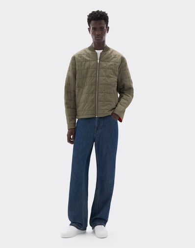Ferrari Technical Nylon Bomber Jacket with 7x7 Check Verde Cachi CWMOU0037WNY0001f