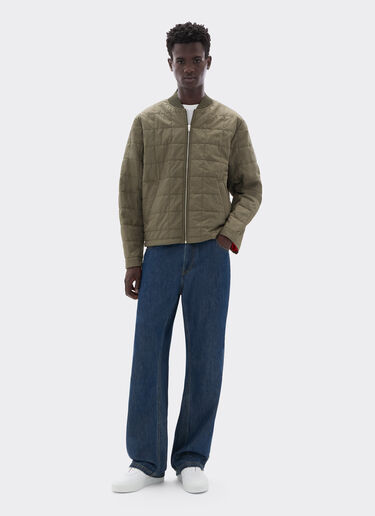 Technical Nylon Bomber Jacket with 7x7 Check Ferrari Technical Nylon Bomber Jacket with 7x7 Check Verde Cachi CWMOU0037WNY0001f