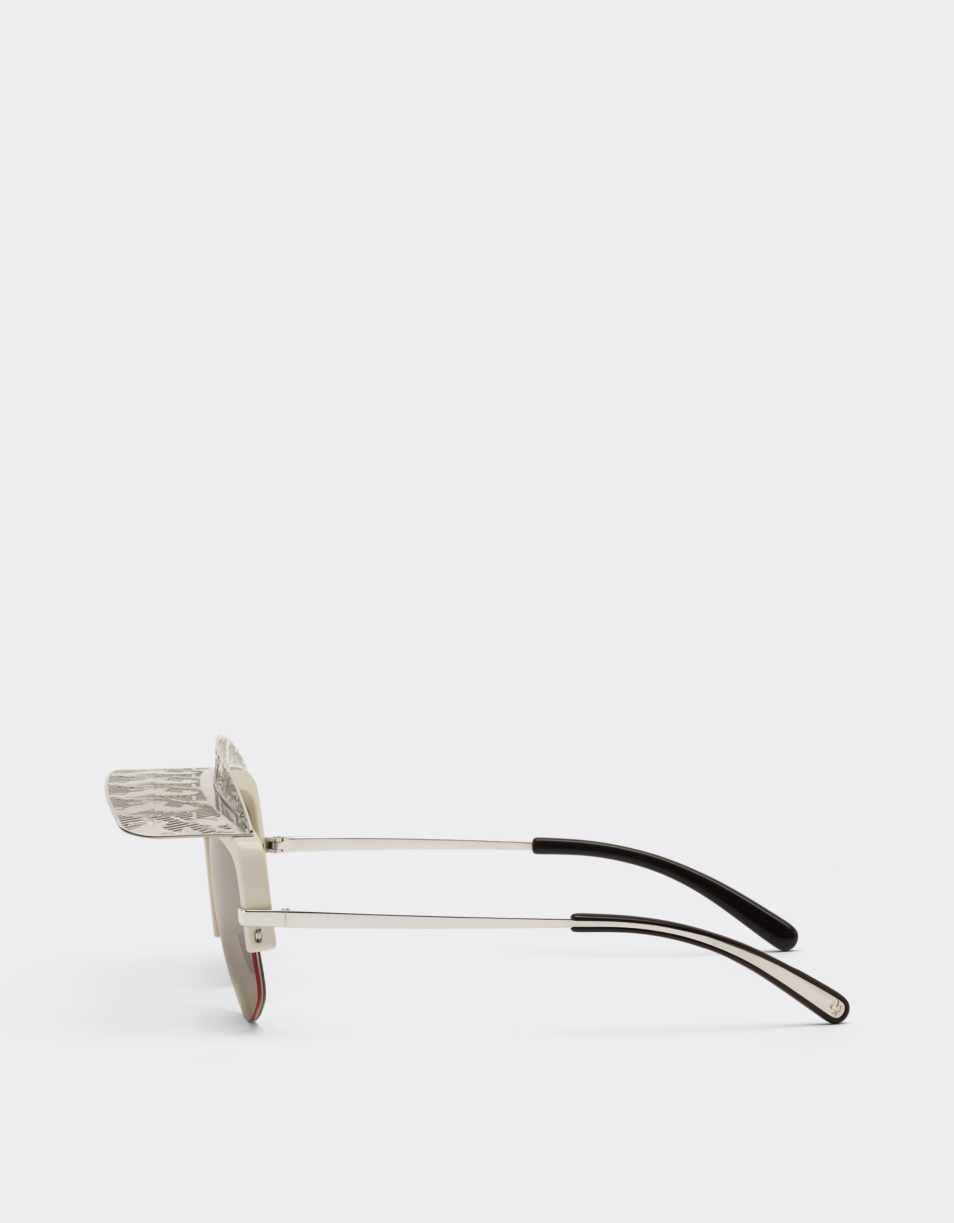 Ferrari 法拉利银色镜面镜片太阳镜 光学白 F0827f