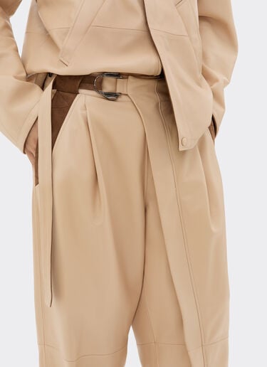 Trousers in nappa and suede Ferrari Trousers in nappa and suede Chalk 22585f