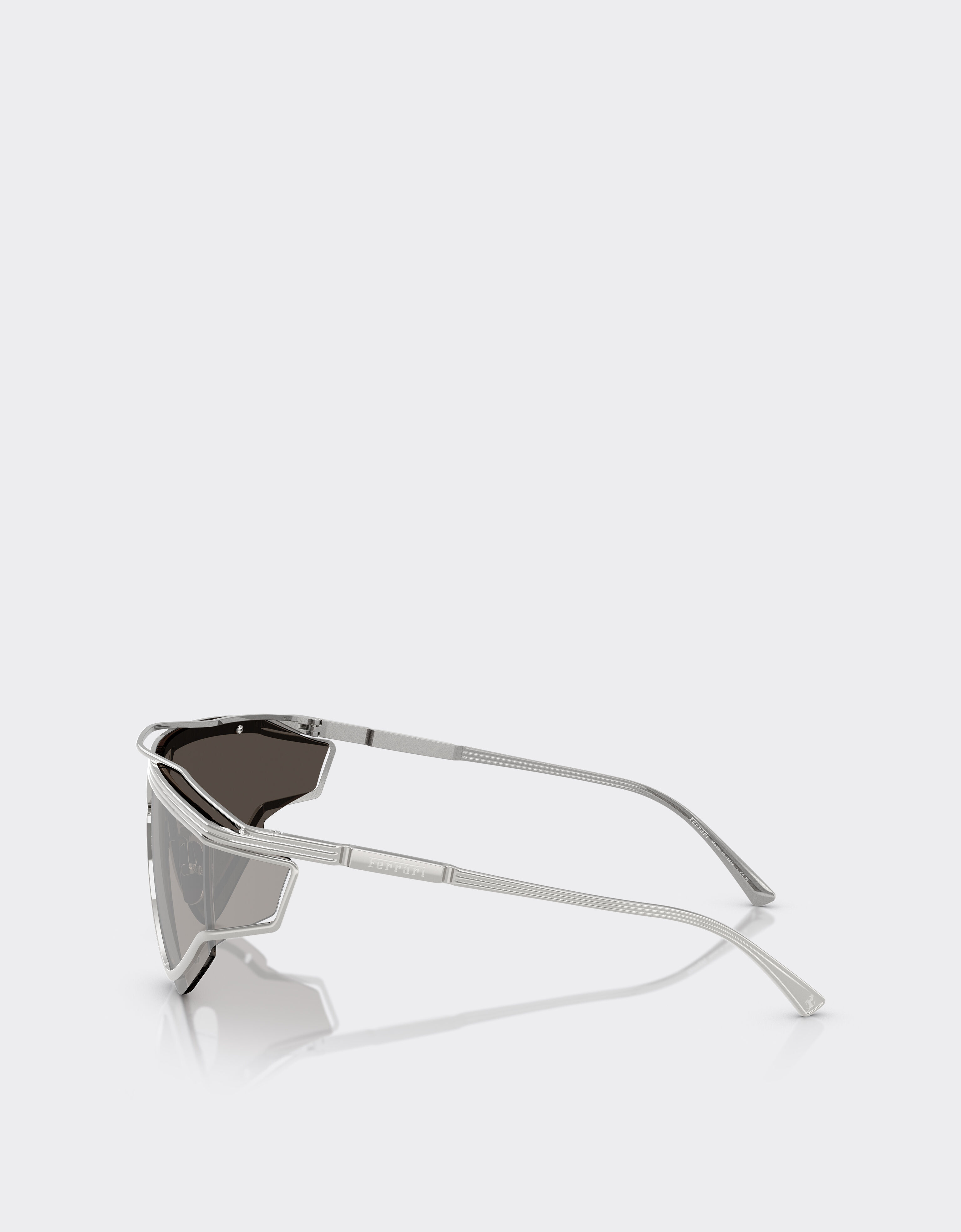 Ferrari Lunettes de soleil Ferrari Limited Edition en métal satiné avec monture argentée réfléchissante Argent F1579f