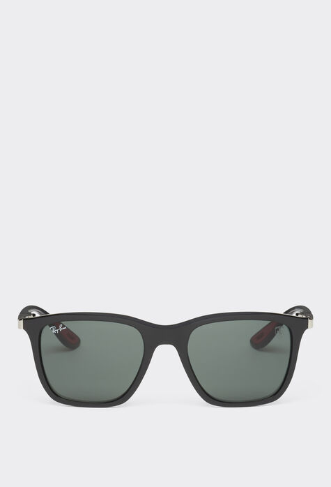 Ferrari Ray-Ban für Scuderia Ferrari Sonnenbrille 0RB4433M in Schwarz mit dunkelgrünen Gläsern Optisch Weiß F1258f