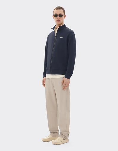 Ferrari Sweater in technical fabric with zip Navy 21192f