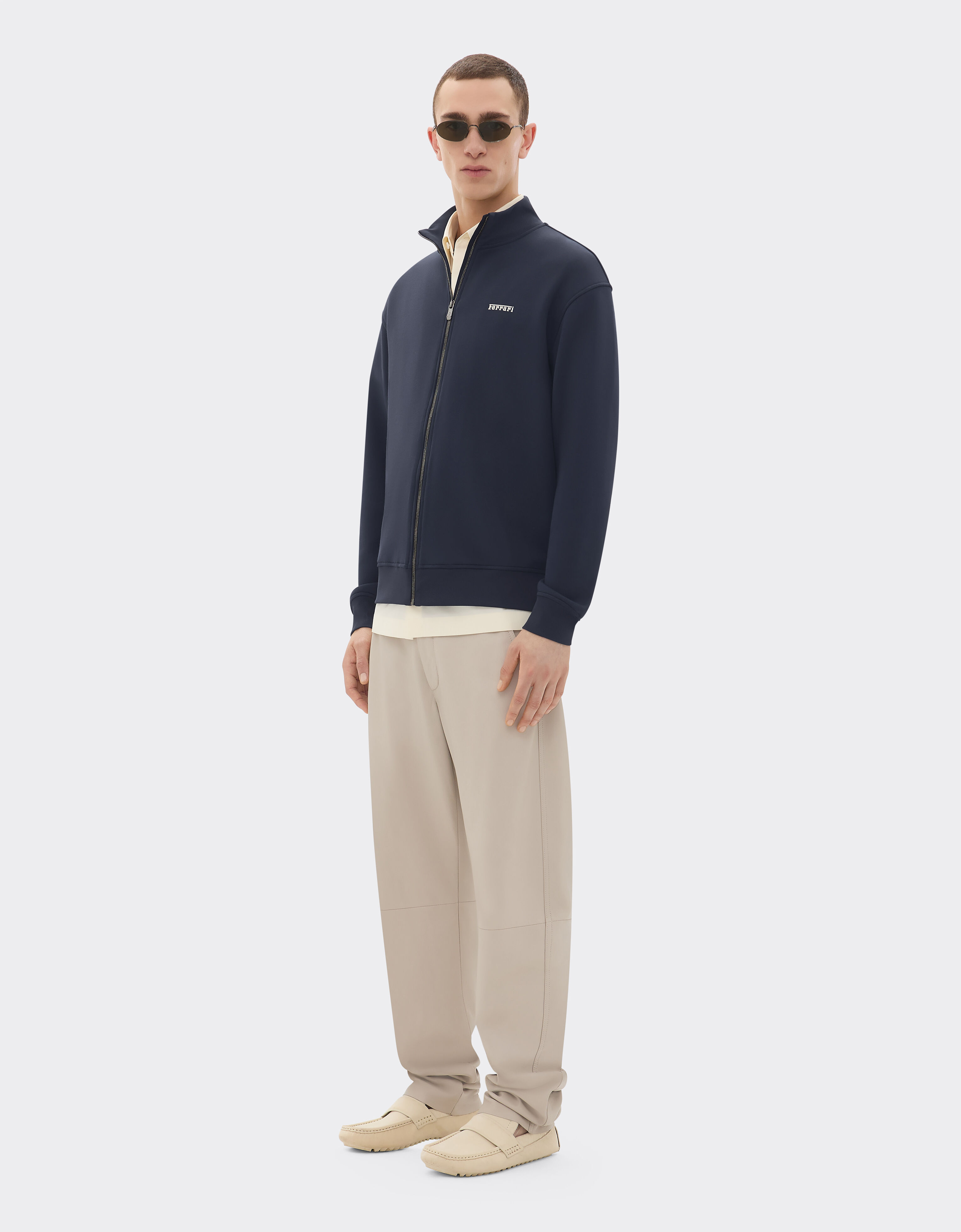 Ferrari Sweater in technical fabric with zip Navy 21192f