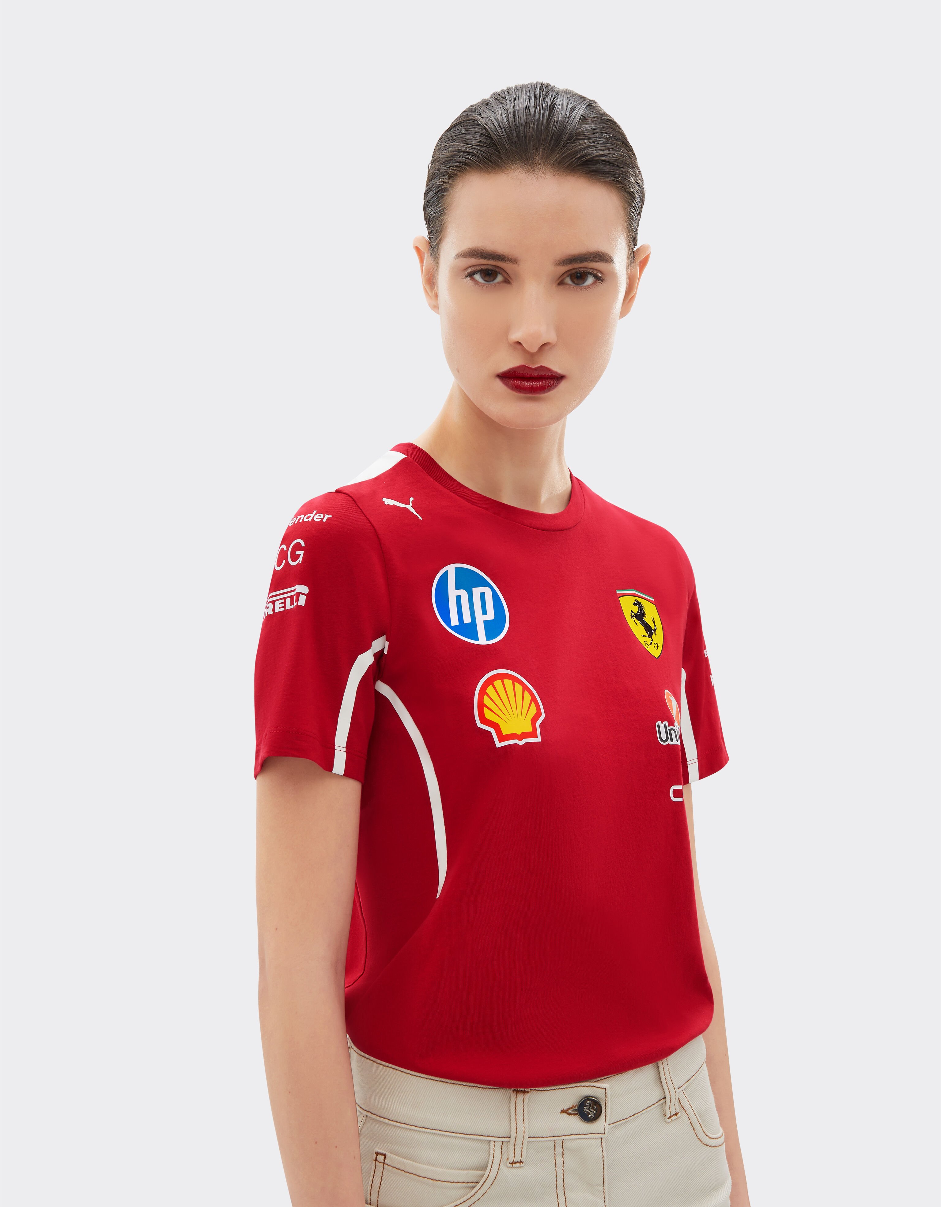 Ferrari T-shirt 2025 Team Puma pour Scuderia Ferrari HP Cerise LA028f