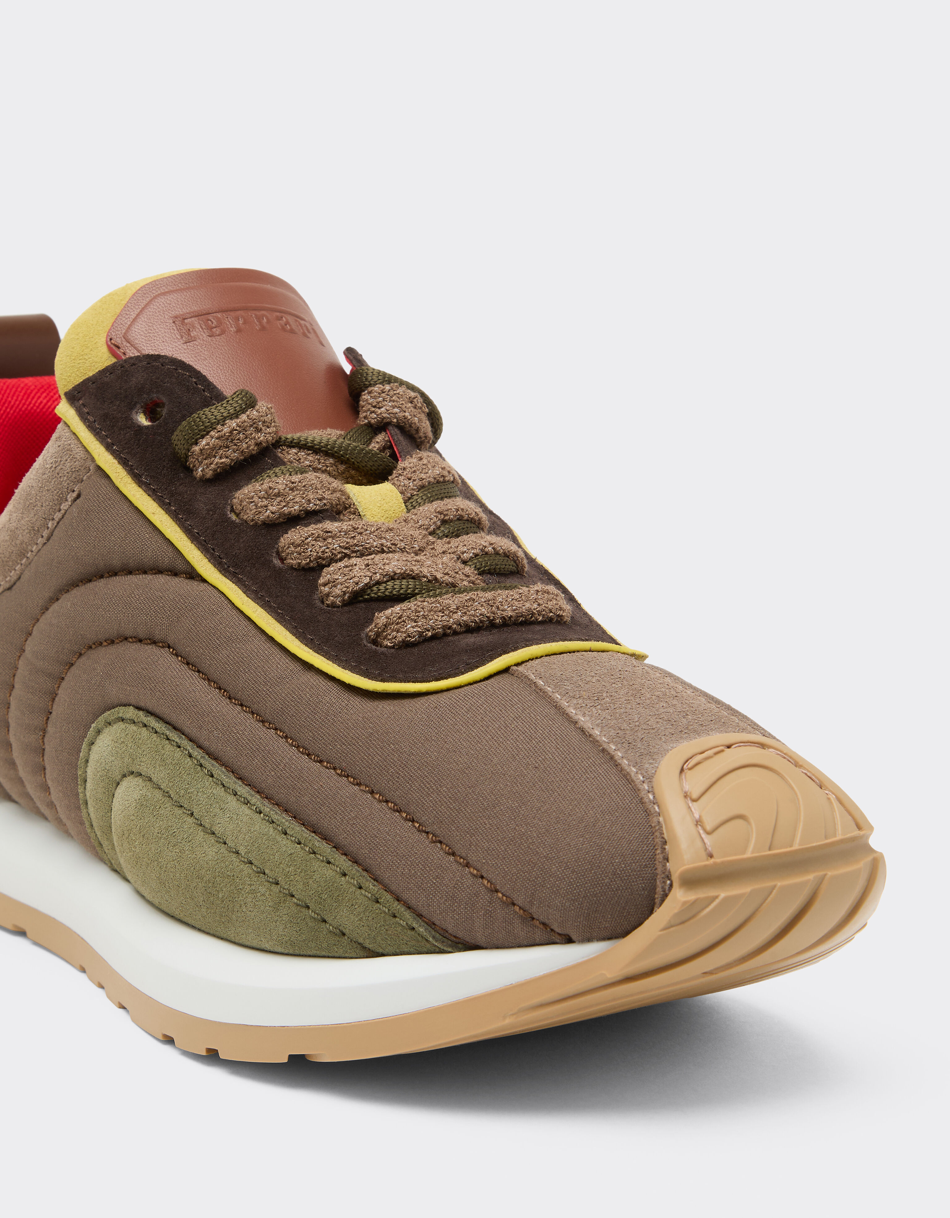 Ferrari Baskets en daim, cuir nappa et nylon ciré Noir ébène 49886f