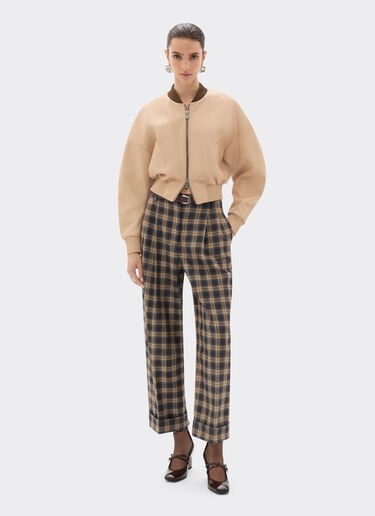 Pantalones de lana de tartán Ferrari Pantalones de lana de tartán Gris melange 22631f