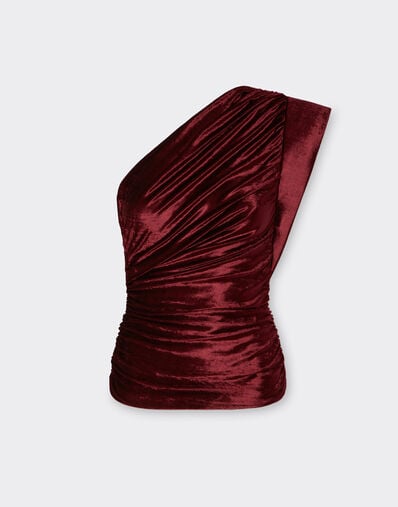 Ferrari Velvet-effect jersey top Mahogany 49294f