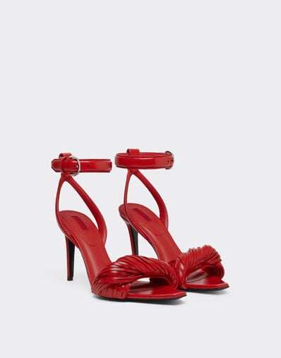 Ferrari Nappa leather heeled sandals Rosso Magma 51647f