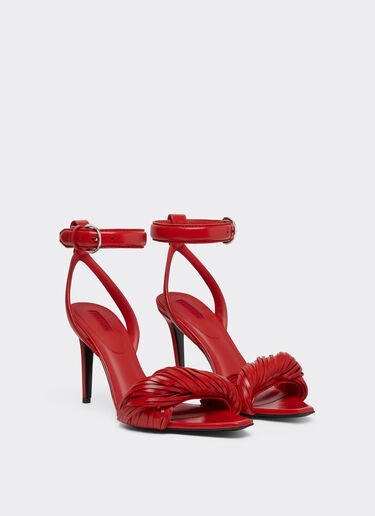 Ferrari Nappa leather heeled sandals Rosso Magma 51647f
