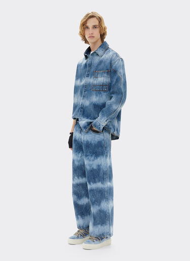 Ferrari Camicia in denim tie-dye Ferrari x Charles Leclerc Denim Scuro 22263f