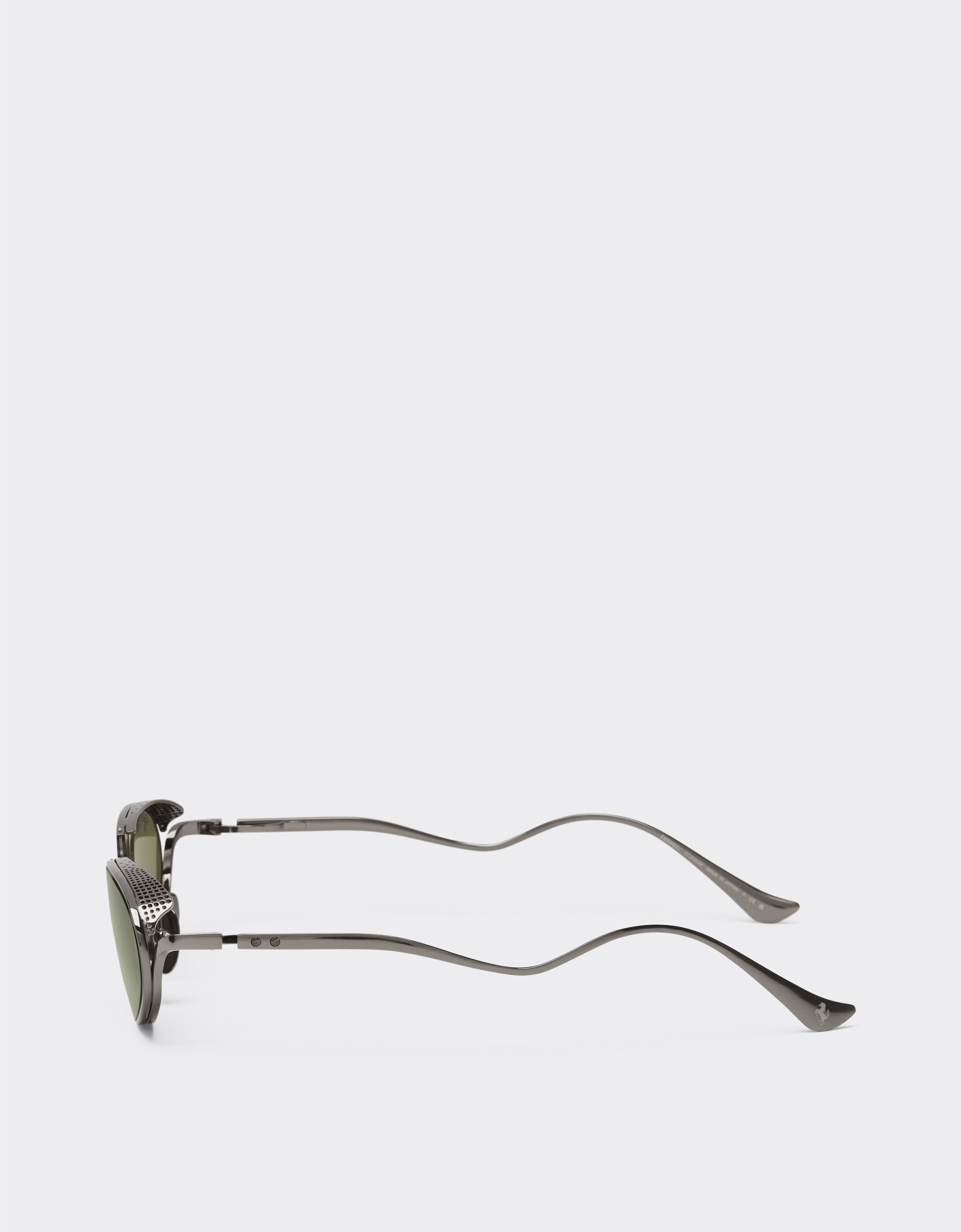 Ferrari Ferrari sunglasses in gunmetal grey titanium with green lenses Ingrid LA02Tf