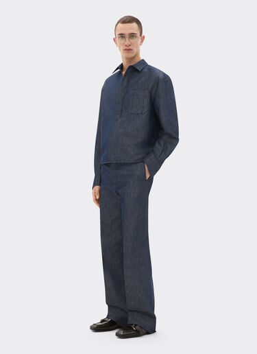 Chinos in denim effect tricotine Ferrari Chinos in denim effect tricotine Dark Denim 22444f