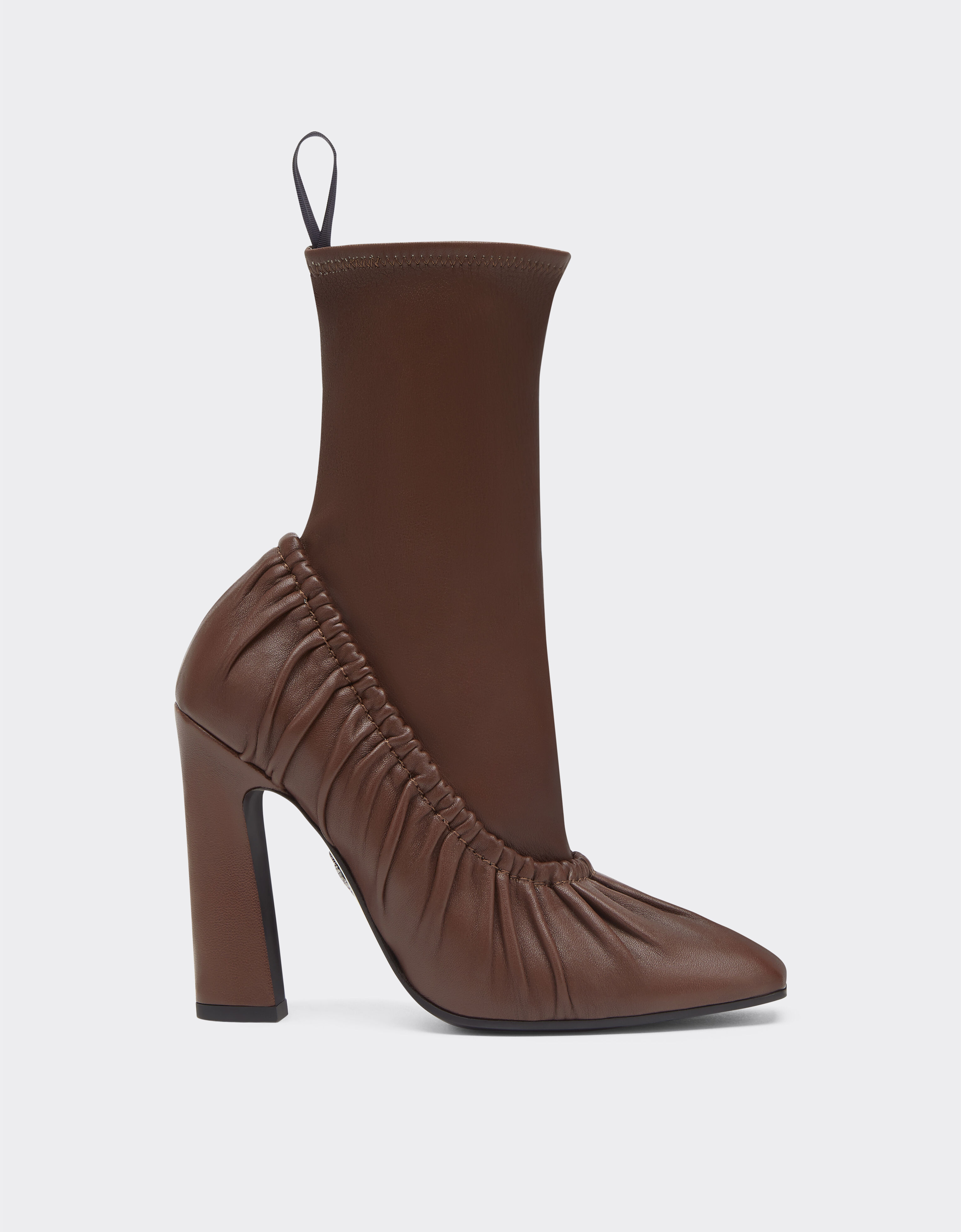 ${brand} Gathered nappaankle boot with high heel ${colorDescription} ${masterID}