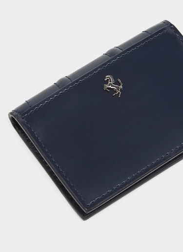 Ferrari Ferrari GT foldable card holder in brushed leather Navy 21422f