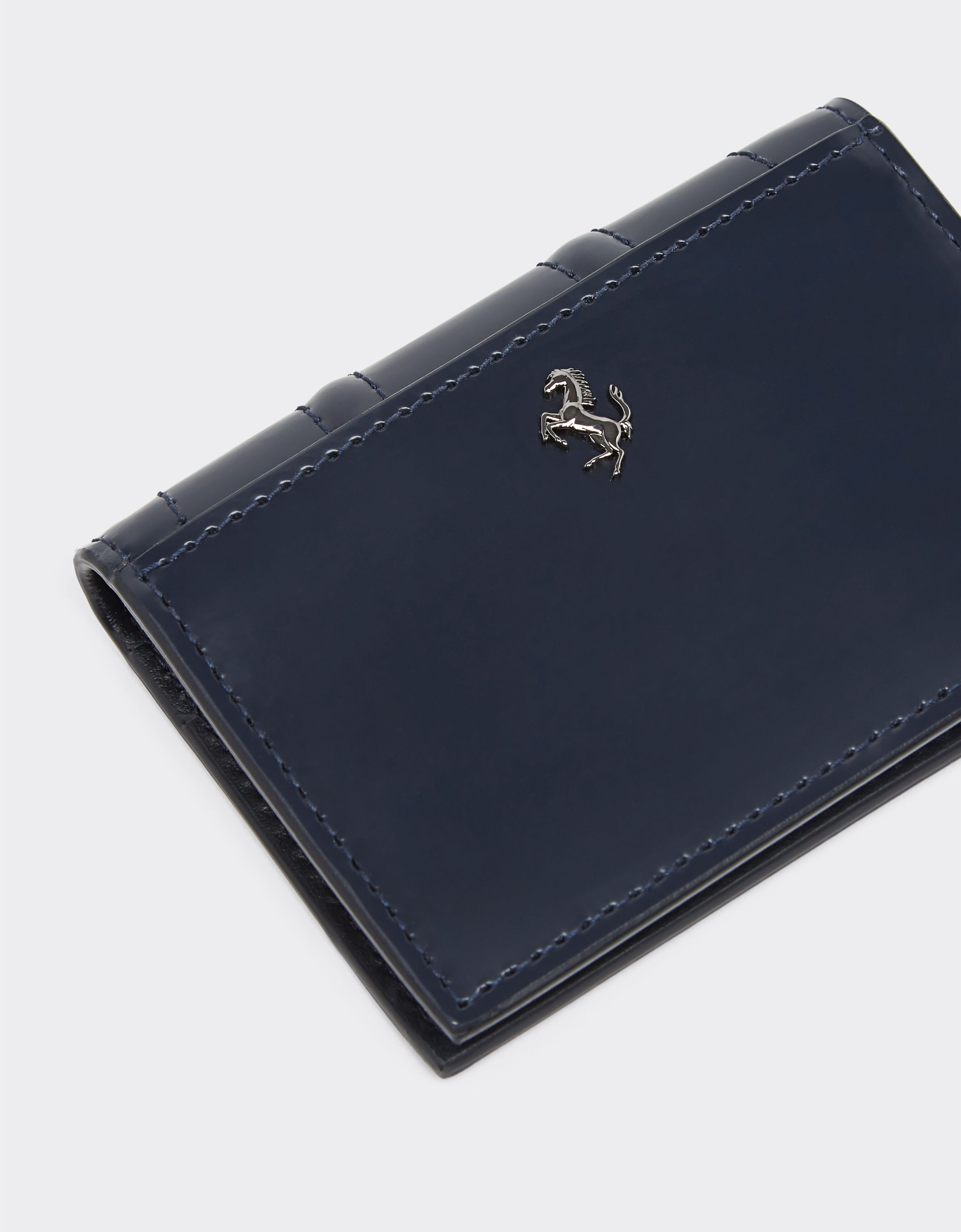 Ferrari Ferrari GT foldable card holder in brushed leather Navy 21422f