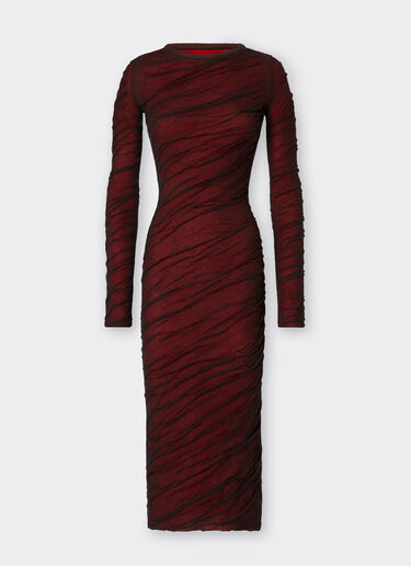 Long-sleeved dress in wool and cotton knit Ferrari Long-sleeved dress in wool and cotton knit Marrone Scuro CKWDR0014KWO0009f