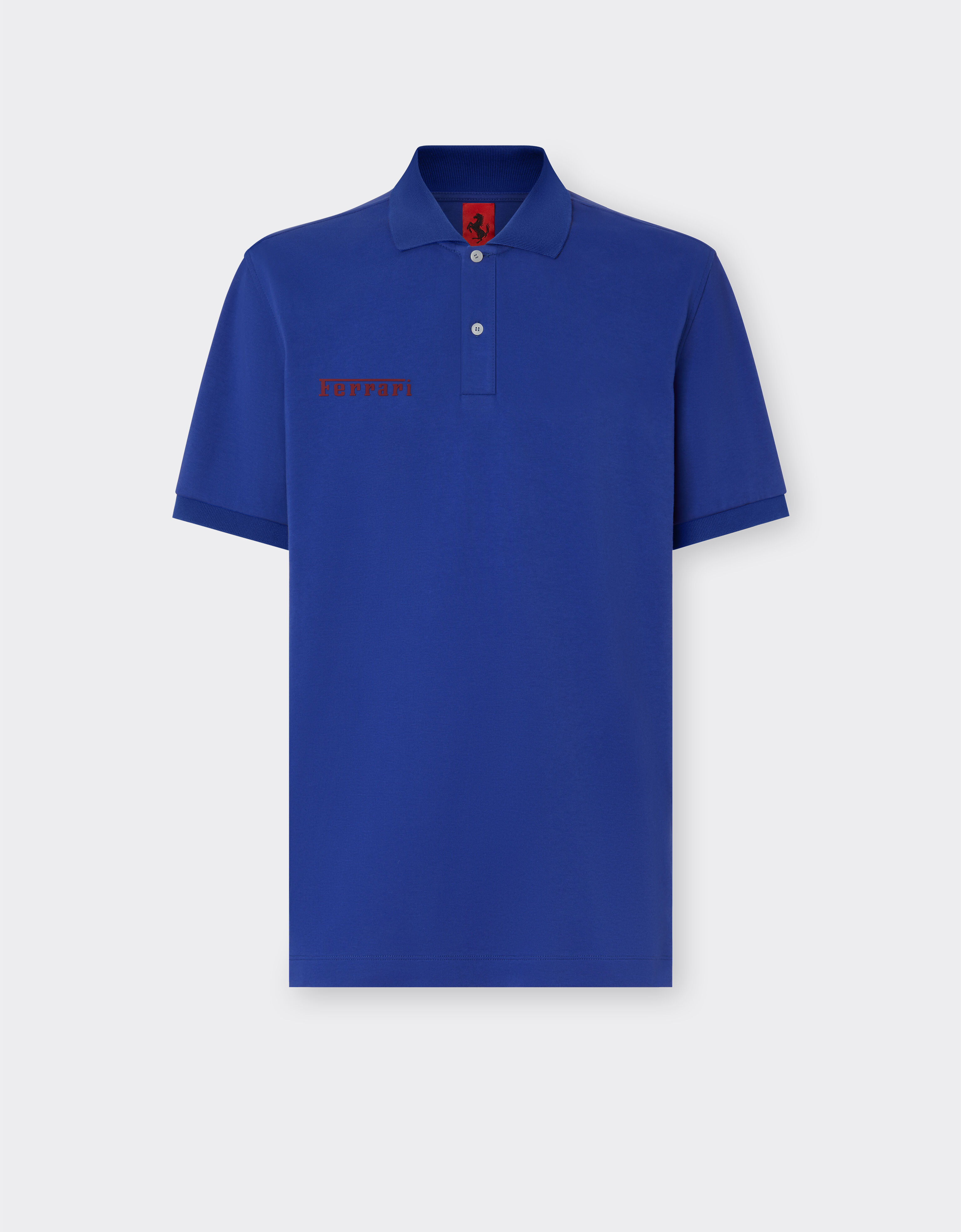 ${brand} Poloshirt aus Baumwolle mit kurzen Ärmeln und Ferrari-Logo ${colorDescription} ${masterID}