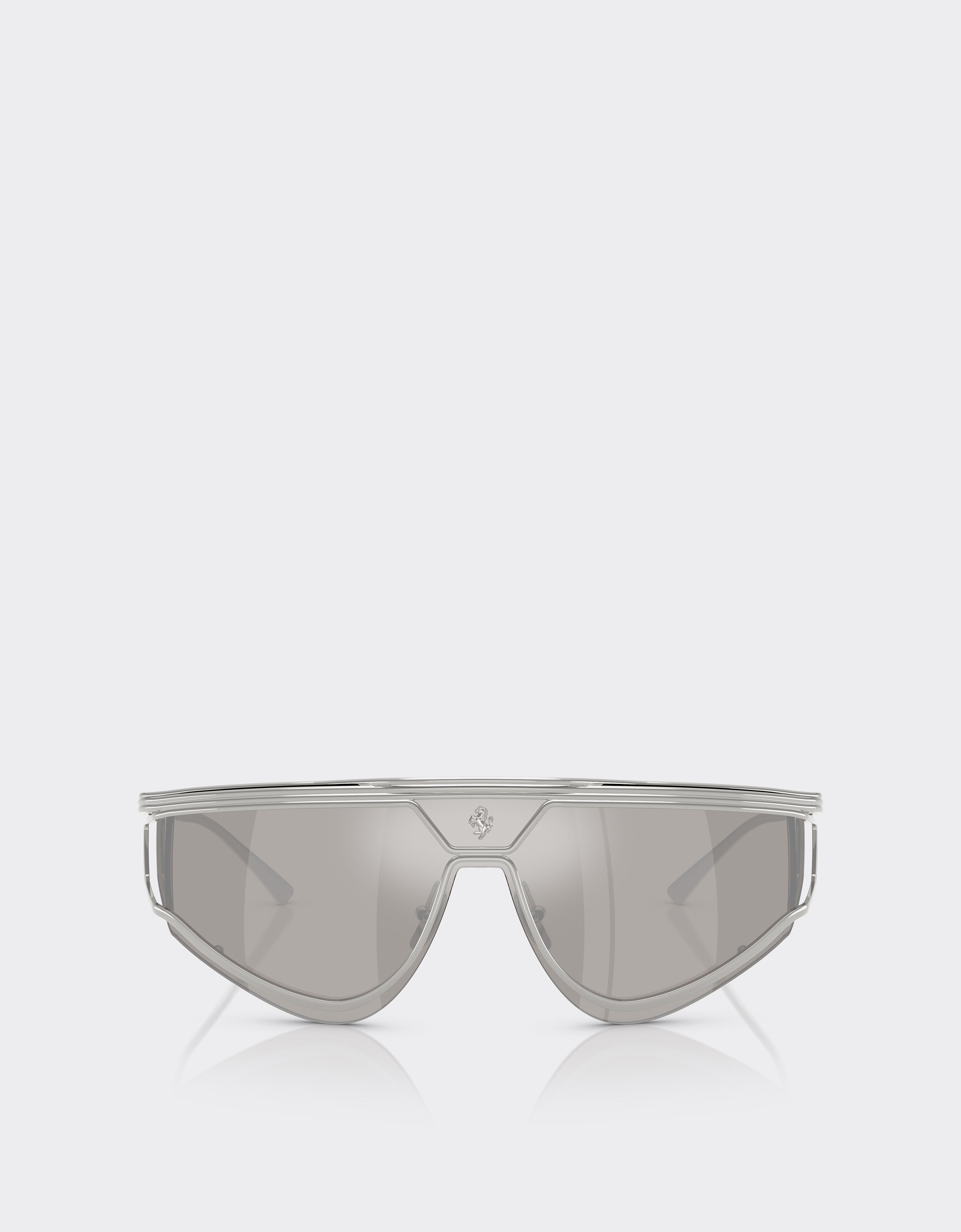 Ferrari Lunettes de soleil Ferrari Limited Edition en métal satiné avec monture argentée réfléchissante Argent F1579f