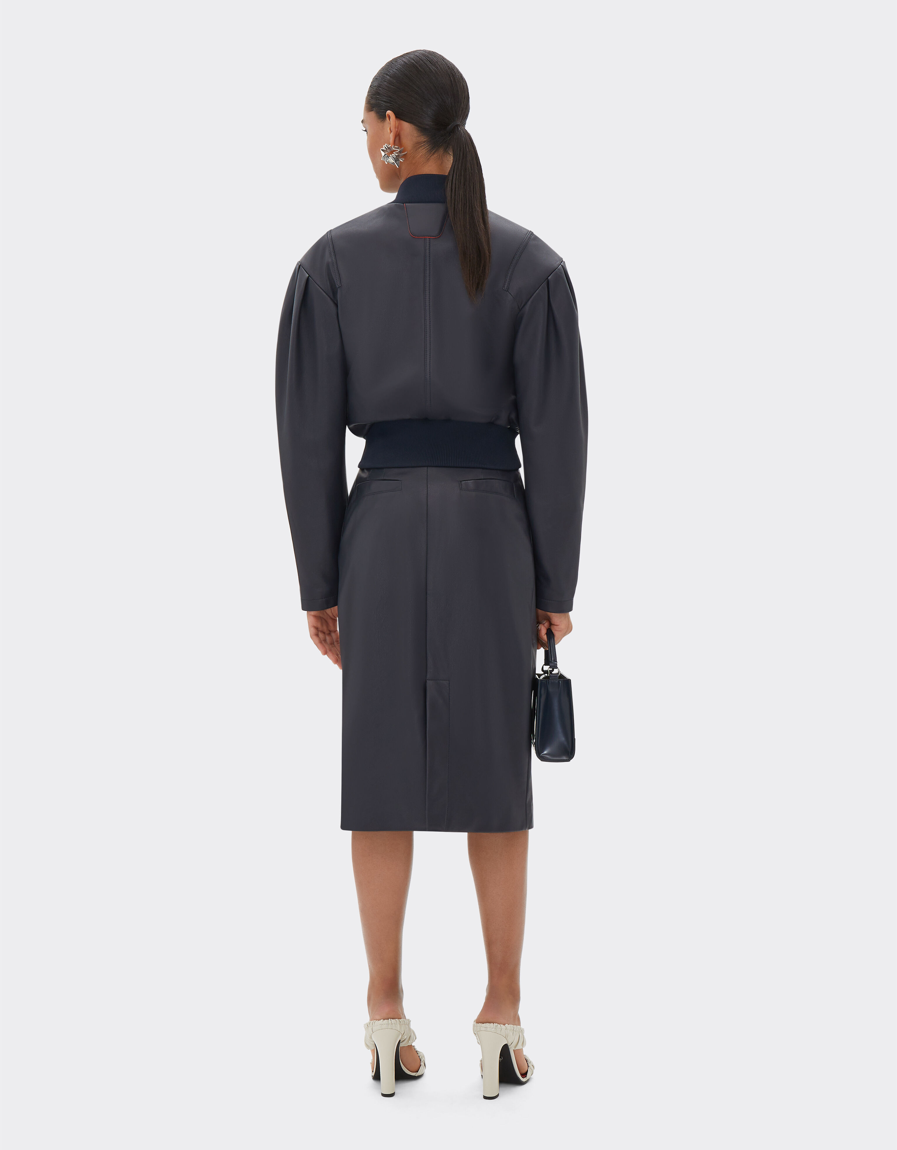 Ferrari Midi skirt in nappa leather Navy 21888f