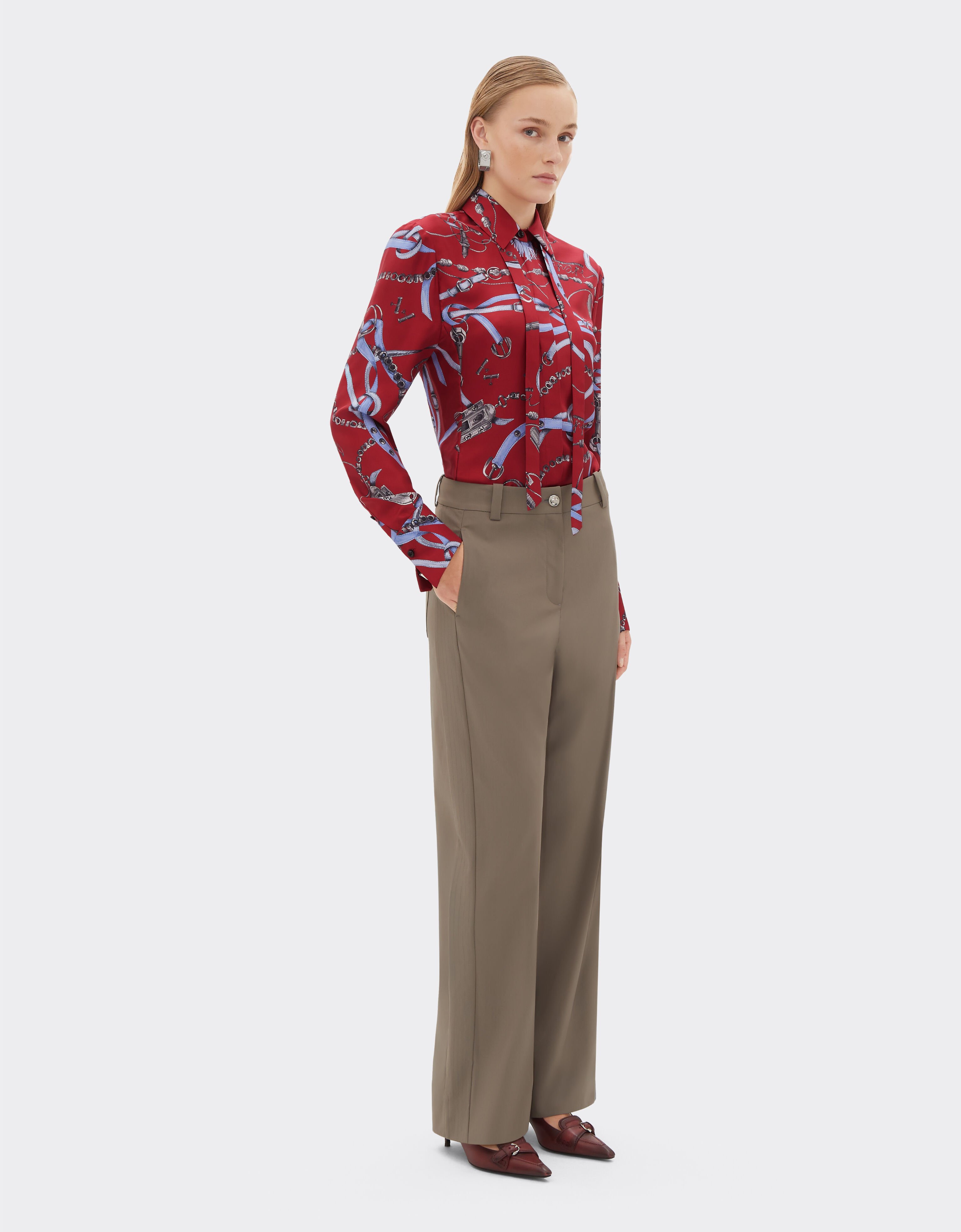 Ferrari Silk shirt with Ferrari Closet print Maison Red 50805f
