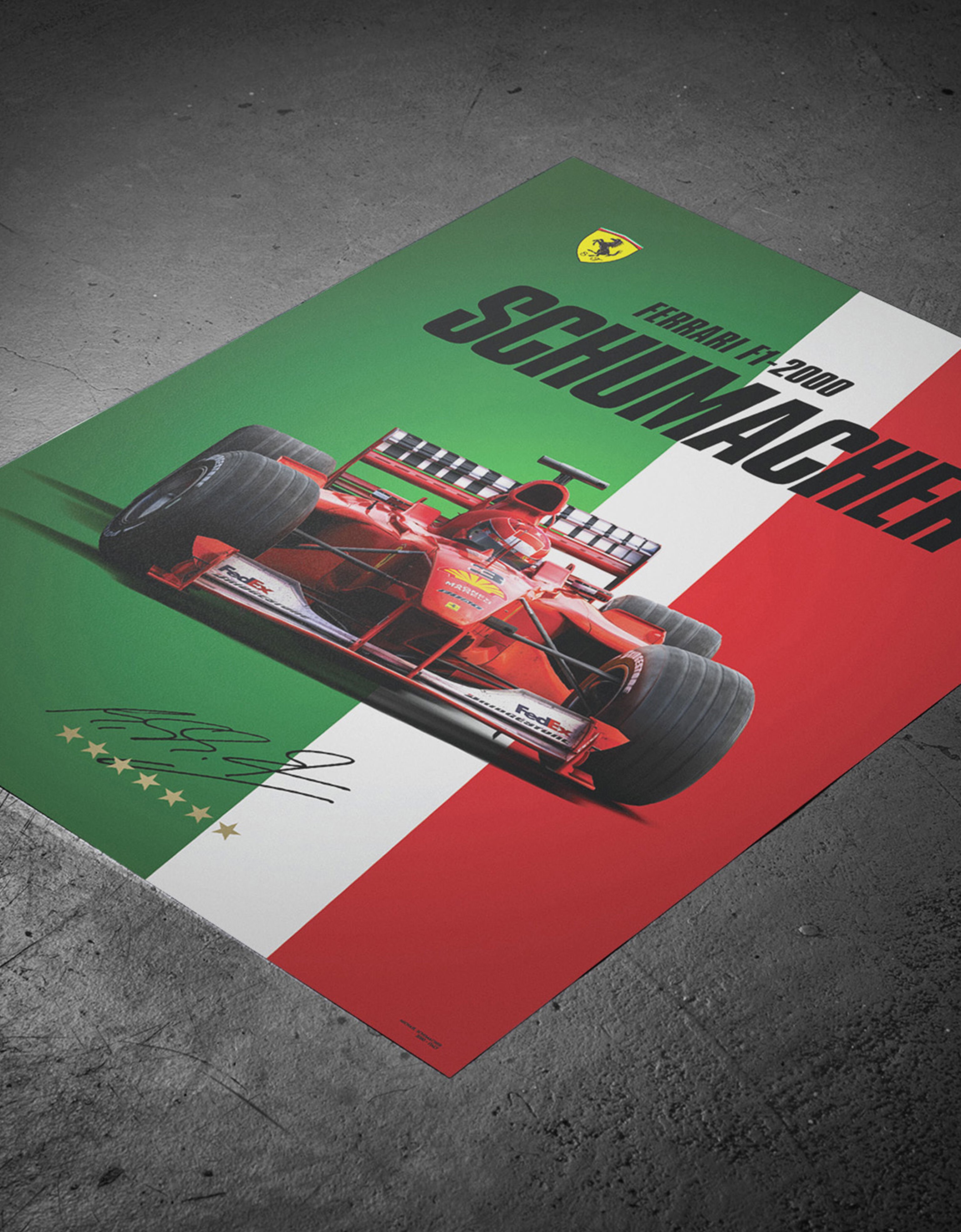 Poster ufficiale Ferrari F1-2000 Michael Schumacher World Champion Ferrari Poster ufficiale Ferrari F1-2000 Michael Schumacher World Champion Multicolore LE0P0321EXT0001f