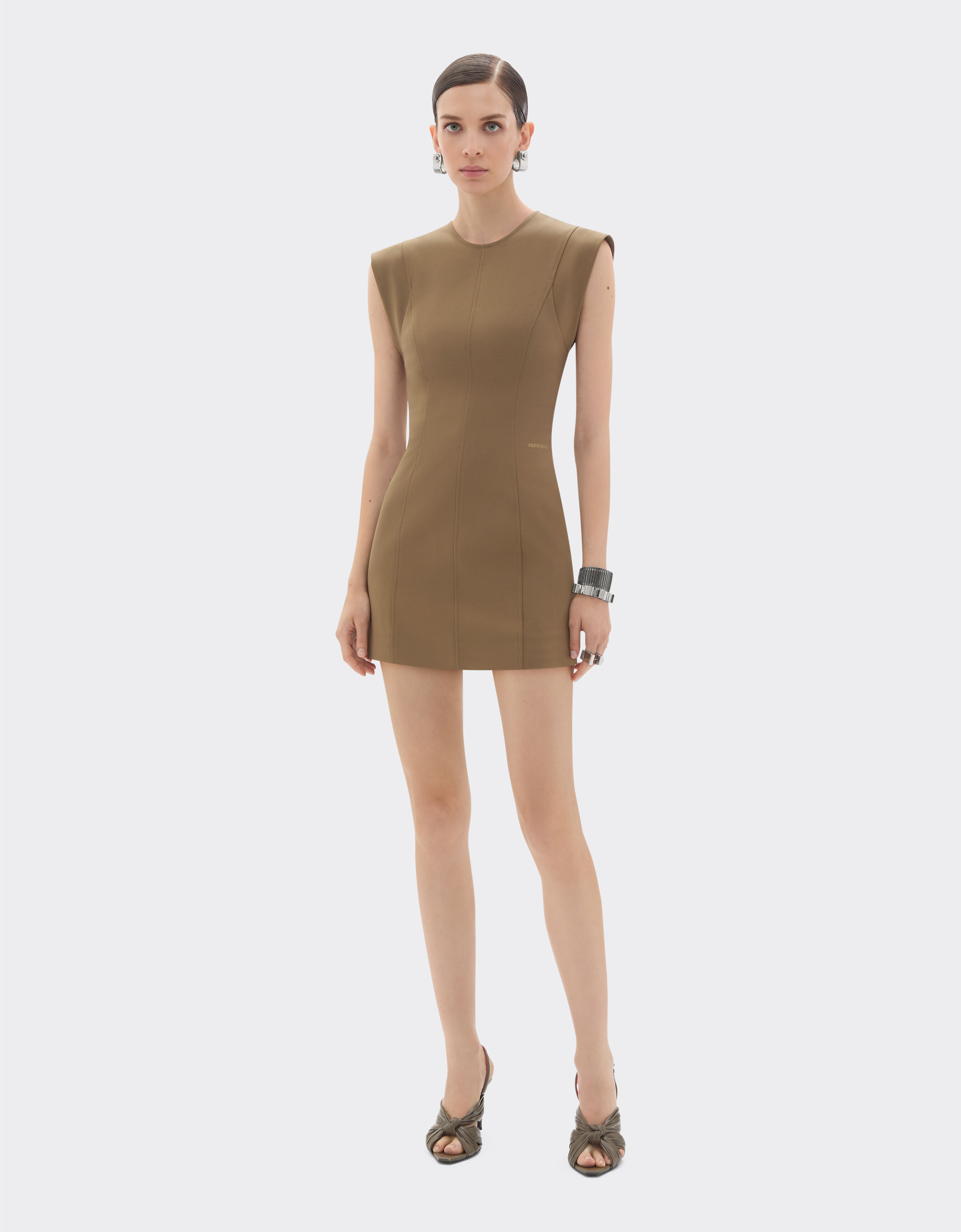 Ferrari Technical cotton dress Khaki Green 50065f