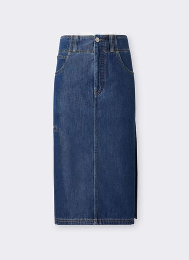 Falda midi de denim con detalles de Alcantara® Ferrari Falda midi de denim con detalles de Alcantara® Blu Denim CDWSK0006DCO0014f