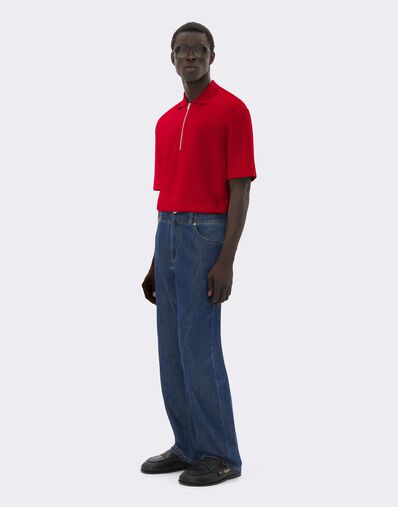 Ferrari Polo de felpa bouclé con mezcla de algodón Rosso Magma CJMPO0015JCO0054f