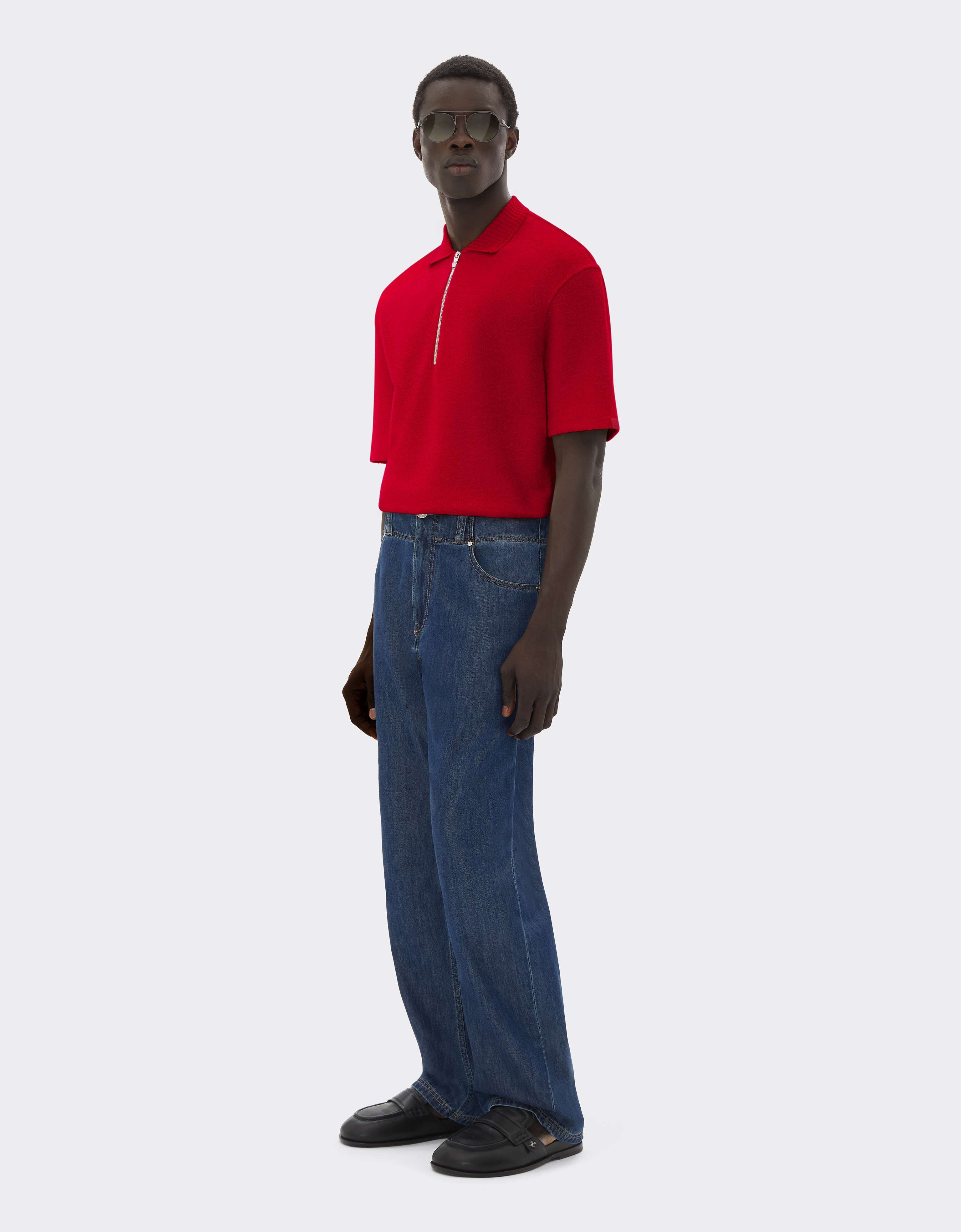 Polo de felpa bouclé con mezcla de algodón Ferrari Polo de felpa bouclé con mezcla de algodón Rosso Magma CJMPO0015JCO0054f