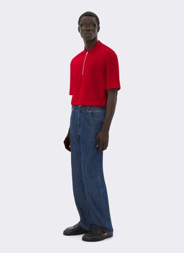 Polo de felpa bouclé con mezcla de algodón Ferrari Polo de felpa bouclé con mezcla de algodón Rosso Magma CJMPO0015JCO0054f