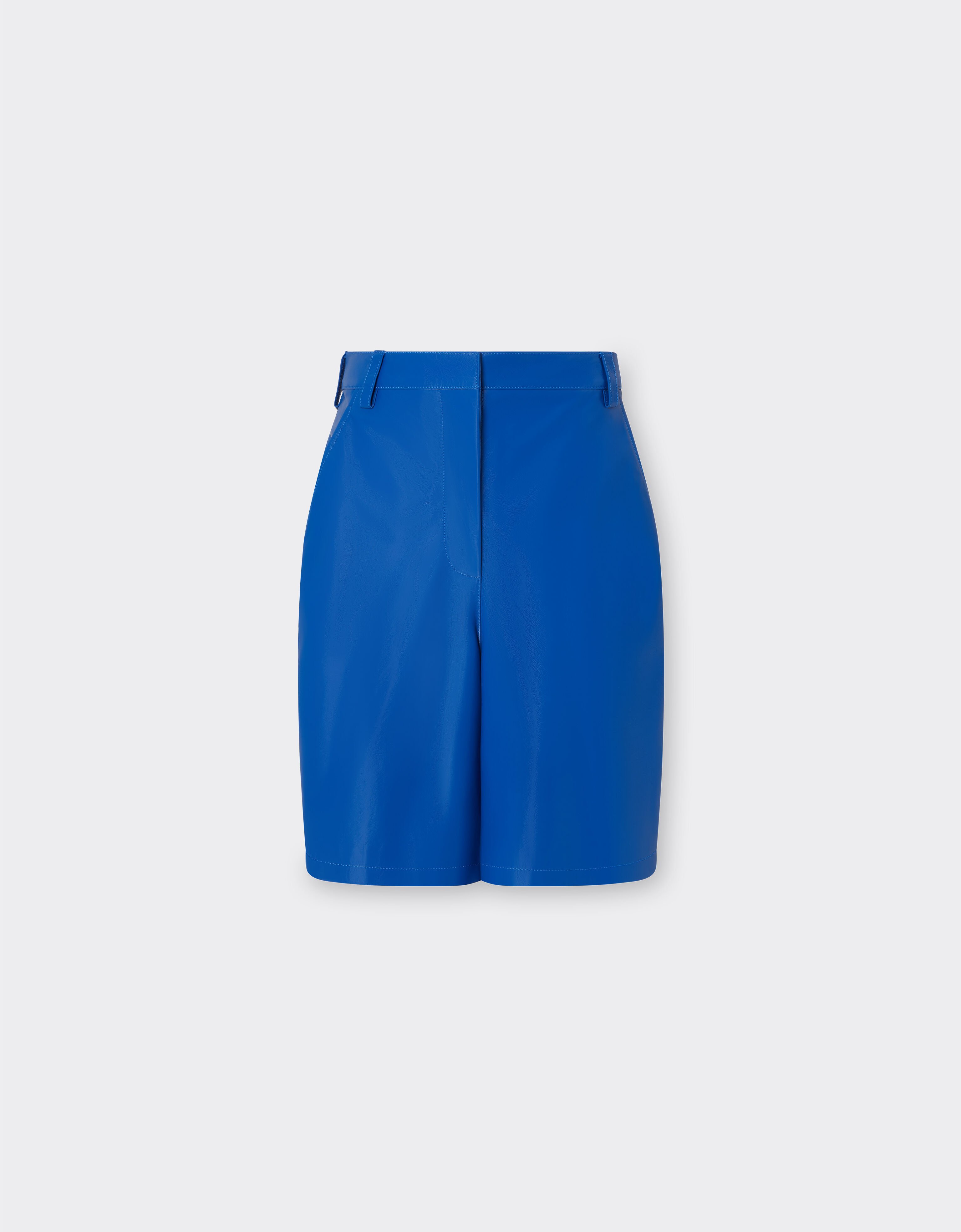 Ferrari Short trousers in liquid leather Klein Blue 21885f