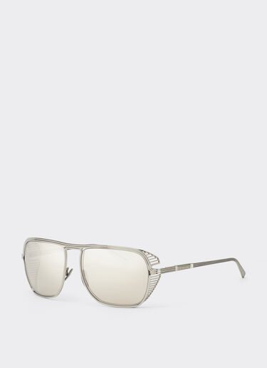 Ferrari Gafas de sol Ferrari de titanio con cristales espejados de oro blanco Plata F1526f